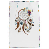Tribale veren en bloemen droamcatcher medium cadeauzakje (Voorkant)