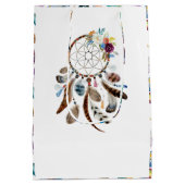 Tribale veren en bloemen droamcatcher medium cadeauzakje (Achterkant)