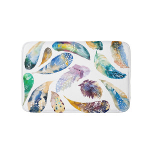 Tribale veren Kleurrijke Waterverven Illustratie Badmat