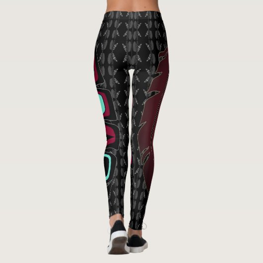 Tribale veren leggings (Achterkant)