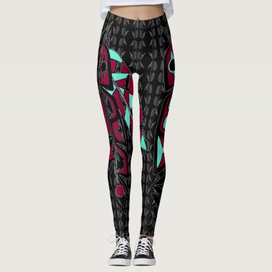 Tribale veren leggings (Voorkant)