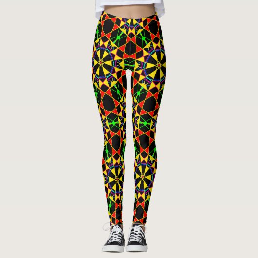 Tribale viering Afrikaans rood zwart en goud Leggings (Voorkant)