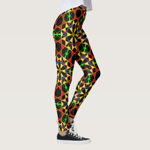 Tribale viering Afrikaans rood zwart en goud Leggings