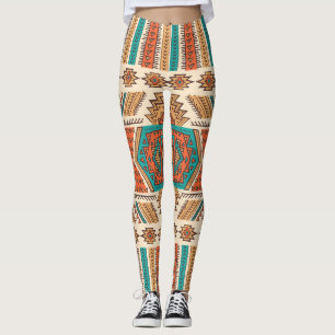Tribale Vintage: etnisch naadloos patroon Leggings