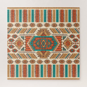 Tribale Vintage: etnisch naadloos patroon Legpuzzel