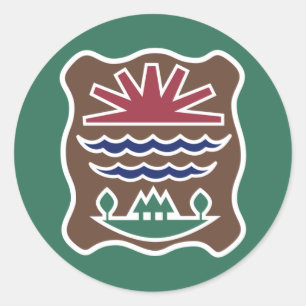 Tribale vlag van de Westerne Abenaki Nation Ronde Sticker