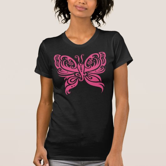 Tribale vlinder (roze) t-shirt (Voorkant)