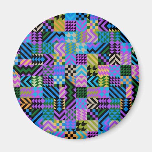 Tribale volks kunst - Blauw Magneet (Voorkant)