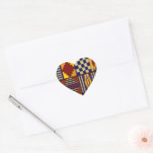 Tribale volks kunst - Roest Navy Geel Hart Sticker (Envelop)