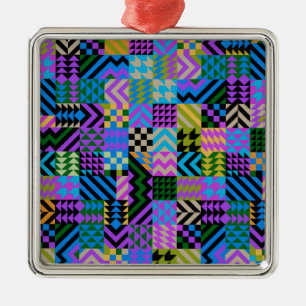 Tribale volkskunst - Blauw Metalen Ornament