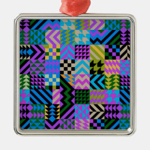 Tribale volkskunst - Blauw Metalen Ornament