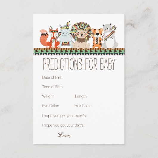 Tribale voorspellingsadvies voor ouderlijk Baby sh Advieskaart (Voorkant)