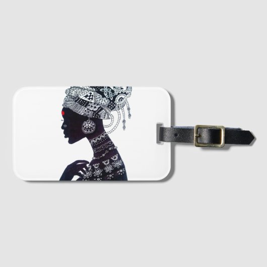Tribale Vrouw Ontwerp Bagagelabel (Voorkant (horizontaal))
