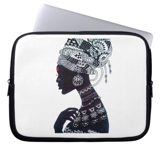 Tribale Vrouw Ontwerp Laptop Sleeve (Voorkant)