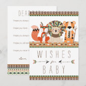 Tribale wensen voor het Baby Fox Lion Tiger Baby s Advieskaart (Voorkant / Achterkant)