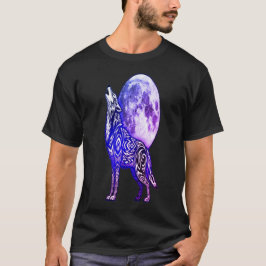 Tribale Wolf die naar de Maan Huilt T-Shirt | Myst