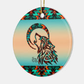 Tribale Wolf die naar het Ornament van de maan-ker (Links)