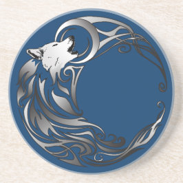 Tribale Wolf - Gearceerd Zandsteen Onderzetter
