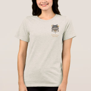 Tribale Wolf Geest Dier Droomvanger Zon Maan  Tri-Blend Shirt