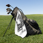 Tribale Wolf Golfhanddoek (Groen)