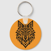 Tribale Wolf Hoofd Sleutelhanger – Krachtige & Wil (Achterkant)