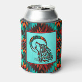 Tribale Wolf Howling bij de maan Koelbox Blikjeskoeler (Blikje Achterkant)