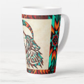 Tribale Wolf Howling bij de Mok van de maan (Rechterhoek)