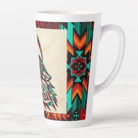 Tribale Wolf Howling bij de Mok van de maan (Rechts)