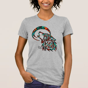 Tribale Wolf Howling bij het MoonT-Shirt T-shirt
