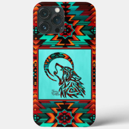 Tribale Wolf Howling in de Moon iPhone-zaak Case-Mate iPhone Case