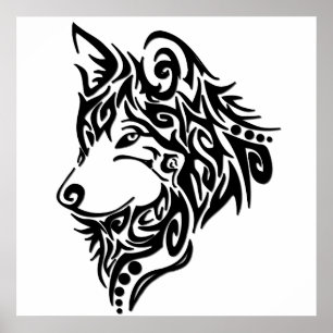 Tribale Wolf Poster