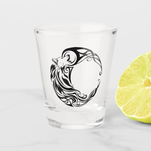 Tribale Wolf Shot Glas (Voorkant)