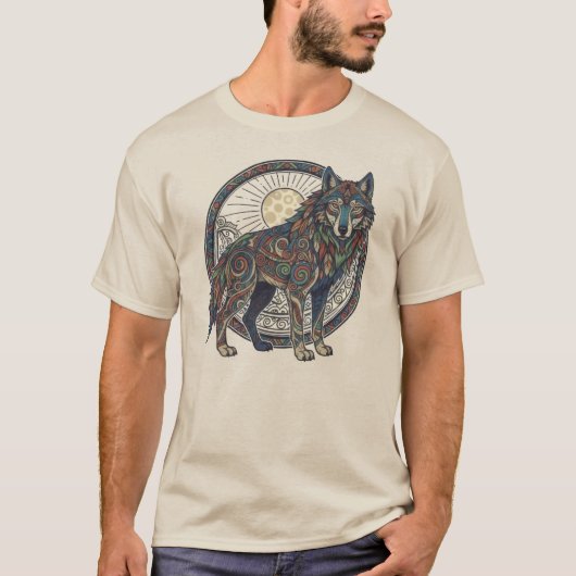 Tribale Wolf T-shirt (Voorkant)