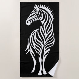 Tribale zebra silhouet minimal dierontwerp strandlaken