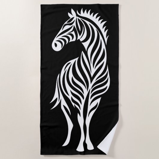 Tribale zebra silhouet minimal dierontwerp strandlaken (Voorkant)