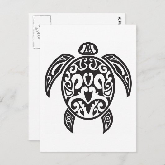 Tribale Zee Turtle Briefkaart (Voorkant / Achterkant)