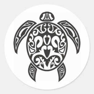 Tribale Zee Turtle Ronde Sticker