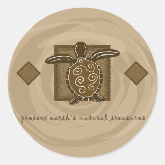Tribale Zee Turtle Ronde Sticker