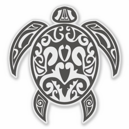 Tribale Zee Turtle Sticker (Voorkant)