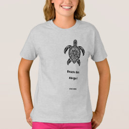Tribale zeeschildpad, zwart en links t-shirt