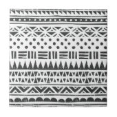 Tribale zwarte witte moderne Abstracte vormen Tegeltje (Voorkant)