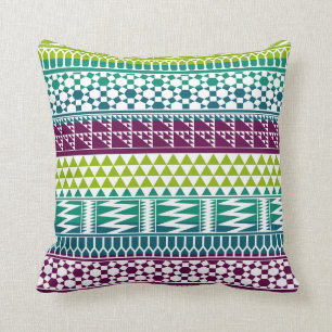 Tribbypatroon van Bourgogne Aqua Geometric Aztec Kussen