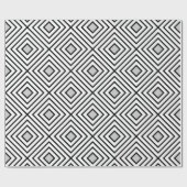 Tribbypatroon van moderne zwarte en witte strepen cadeaupapier (Vlak)