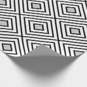 Tribbypatroon van moderne zwarte en witte strepen cadeaupapier (Hoek)