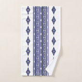 Tribbypatroon van Navy Blue en White Aztec Bad Handdoek (Handdoek)