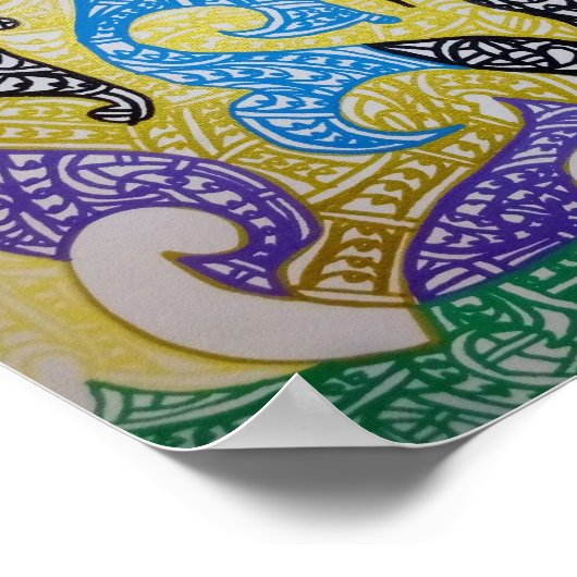 Tribe2 Maori Art by Roger R Whiteside Poster (Hoek)