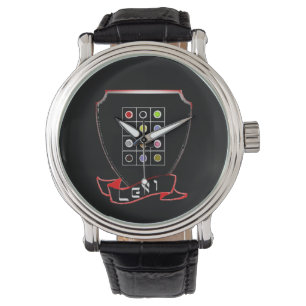 Tribe van Levi Crest Mannen Black Leather Watch Horloge