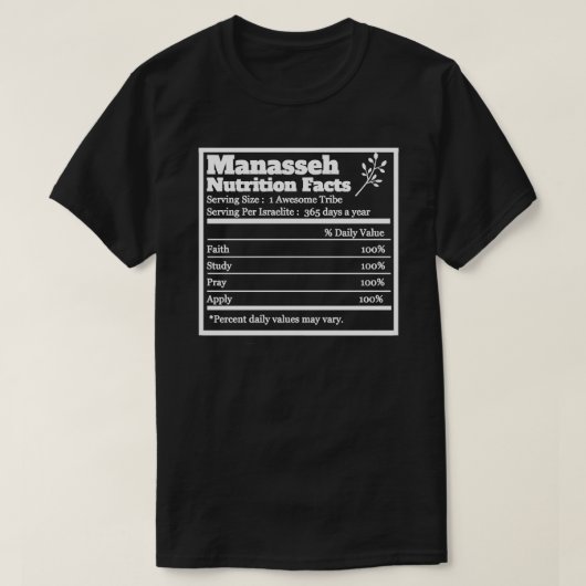 Tribe van Manasseh - Voedingsfeiten T-shirt (Design voorkant)