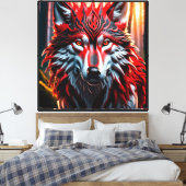 Tribe wolf canvas afdruk (Insitu (Slaapkamer))