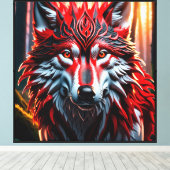 Tribe wolf canvas afdruk (Insitu (Houten vloer))